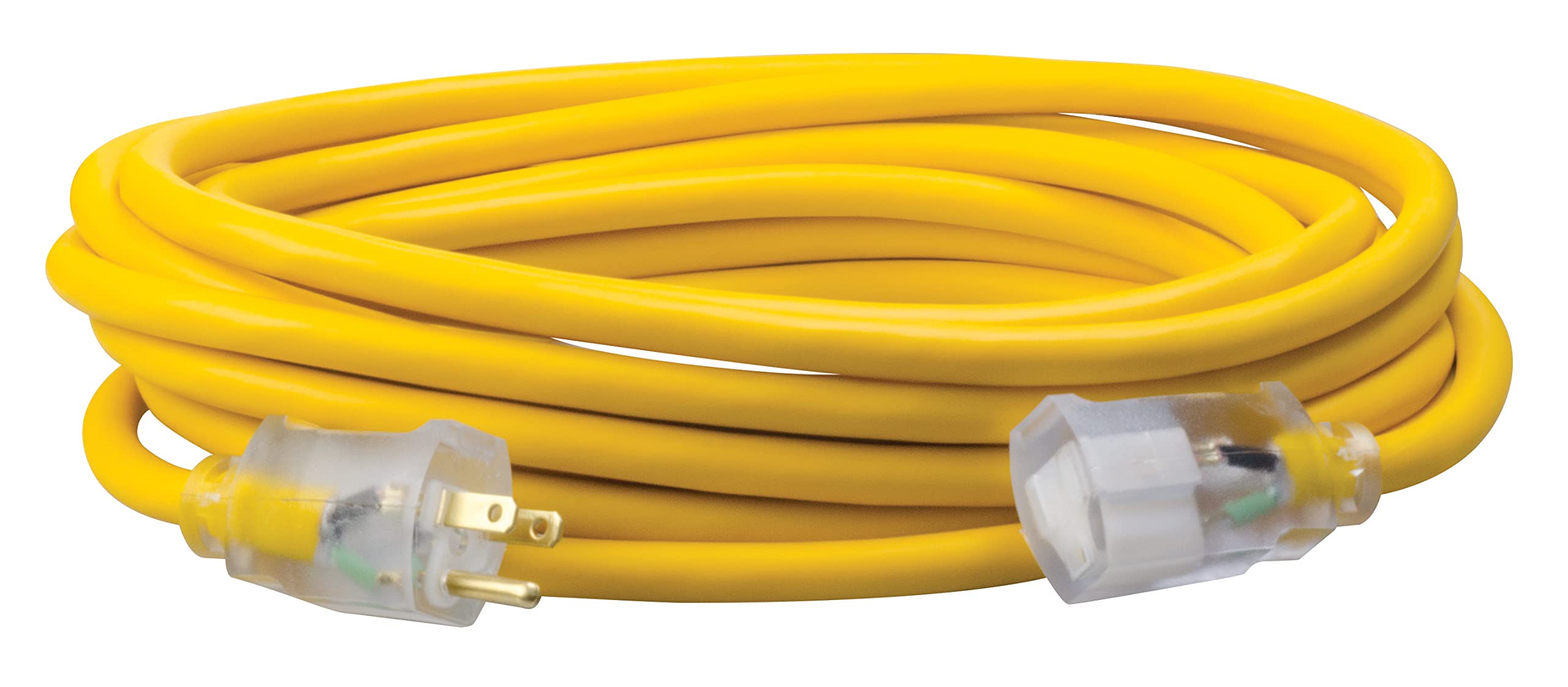 Southwire Southwire Polar Solar 25ft Heavy Duty Extension Cord - 12 Gauge, Lighted End, Outdoor Use, Yellow SJEOOW
