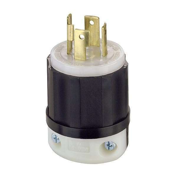 Leviton Leviton 2711 Locking Plug: 30 Amp, 125/250 Volt, NEMA L14-30P, Industrial Grade, Black-White