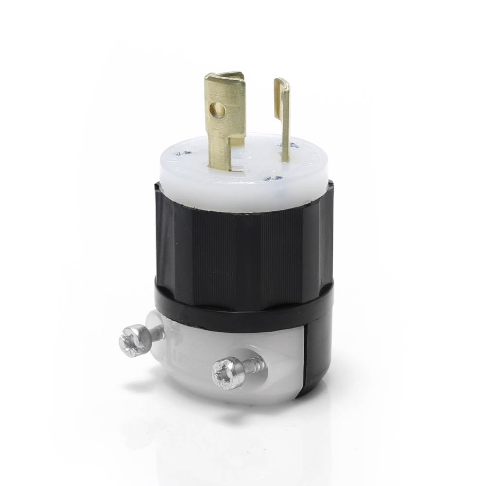Leviton Leviton 4720-C Locking Plug: 15 Amp, 125 Volt, NEMA L5-15P, Industrial Grade Grounding - Black & White