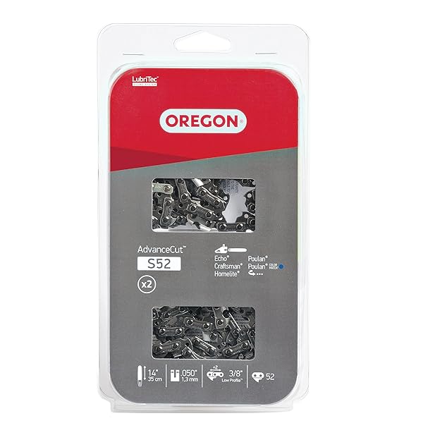 Oregon Oregon S52T 2-Pack 14-Inch Chainsaw Chain for Craftsman, Echo, Homelite & Poulan - Durable & Reliable