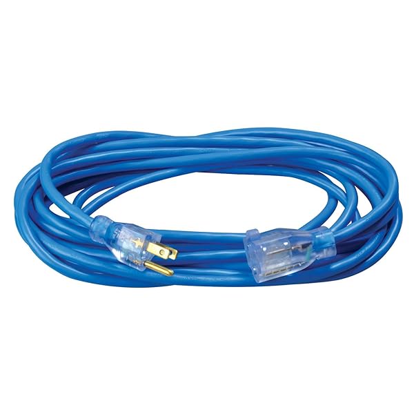 Southwire Southwire Coldflex 25ft Light Duty Extension Cord - 16 Gauge, 3 Conductor, Cold Weather, Blue - Model 2367SW8806 - View 4 of 6