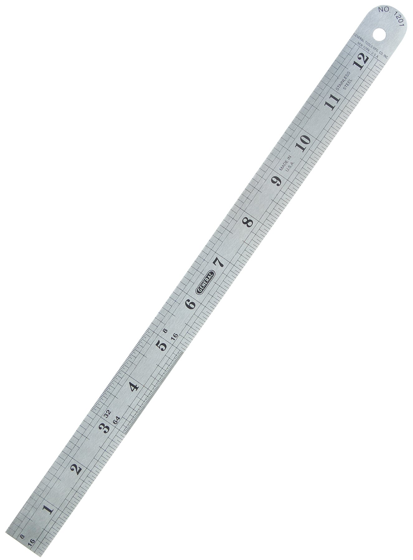 General Tools General Tools 1201ME 12-Inch Flex Precision Stainless Steel Ruler - Accurate Measuring Tool for DIY & Crafts