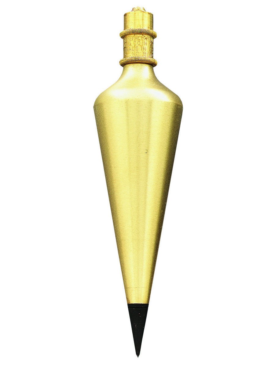 General Tools 800 16 oz Brass Plumb Bob - Precision Weight for Accurate Leveling