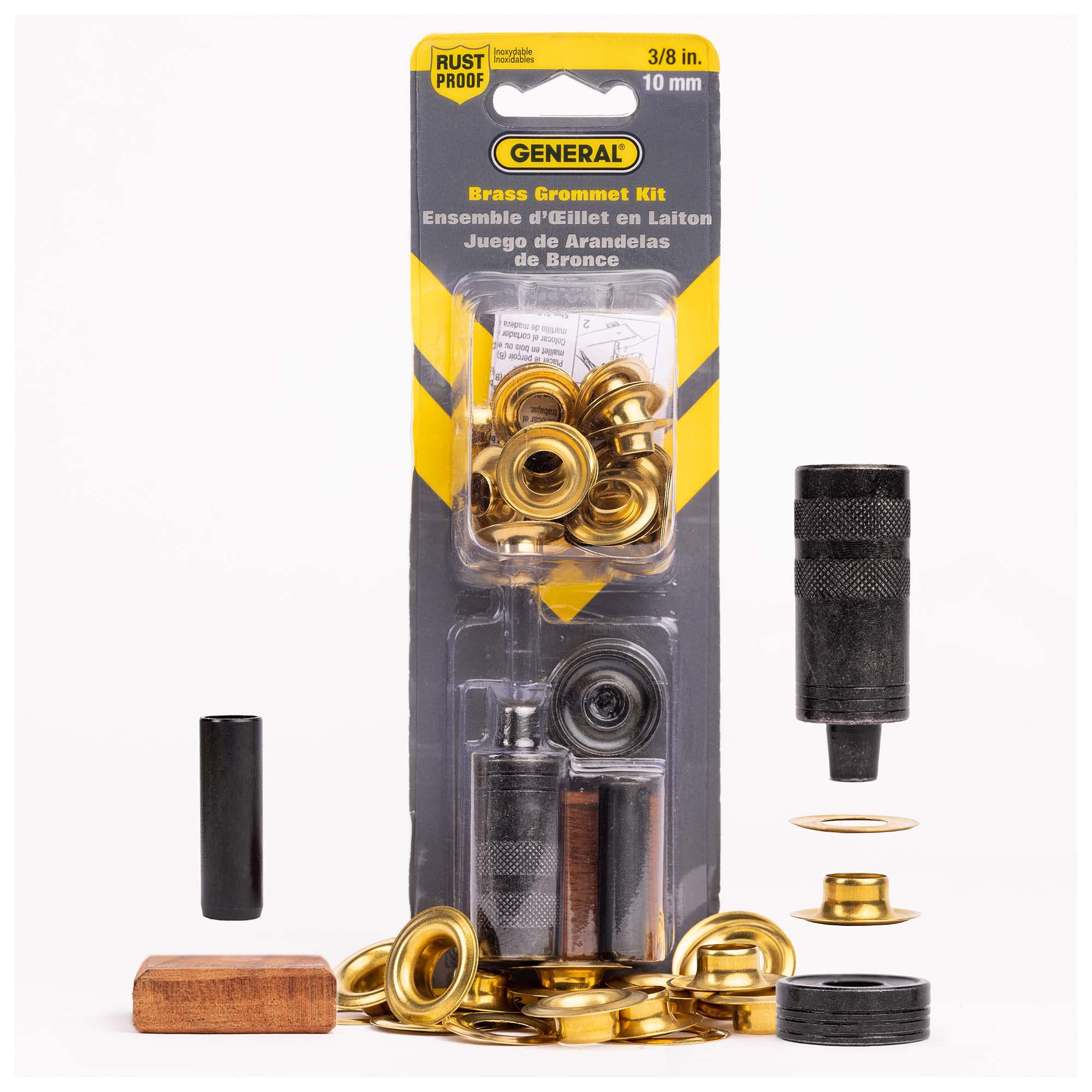 General Tools General Tools 71262 Grommet Kit: 24 Rustproof Brass Grommets, 3/8 Inch - Perfect for DIY Projects!