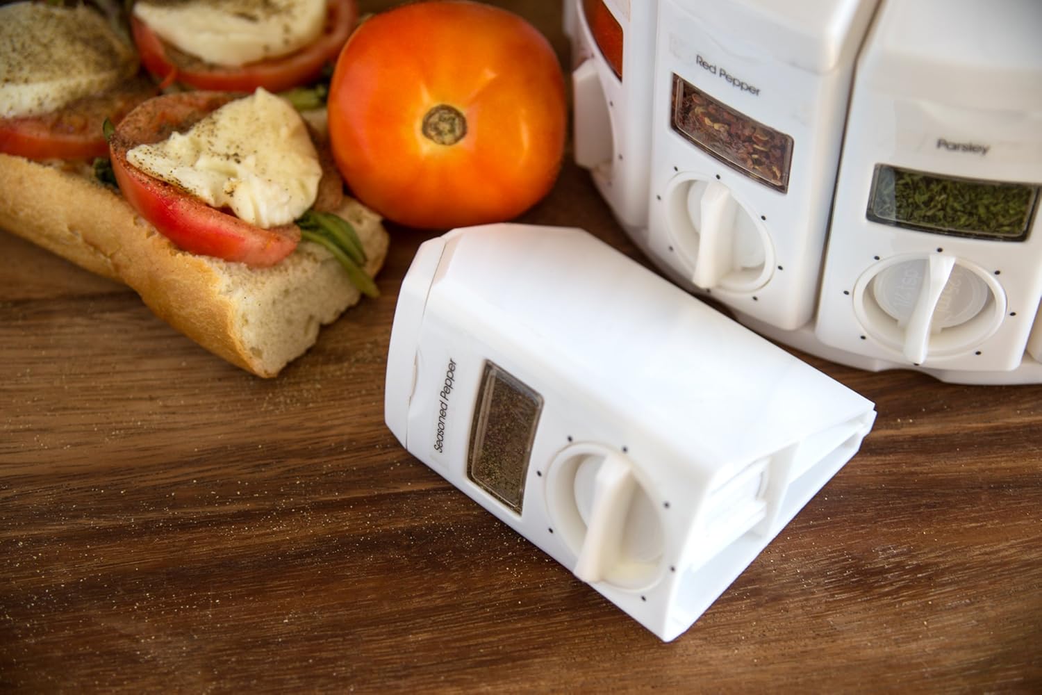 KitchenArt KitchenArt Auto-Measure Carousel 12 Canister White for Effortless Cooking and Precise Ingredient Measurement - View 4 of 9