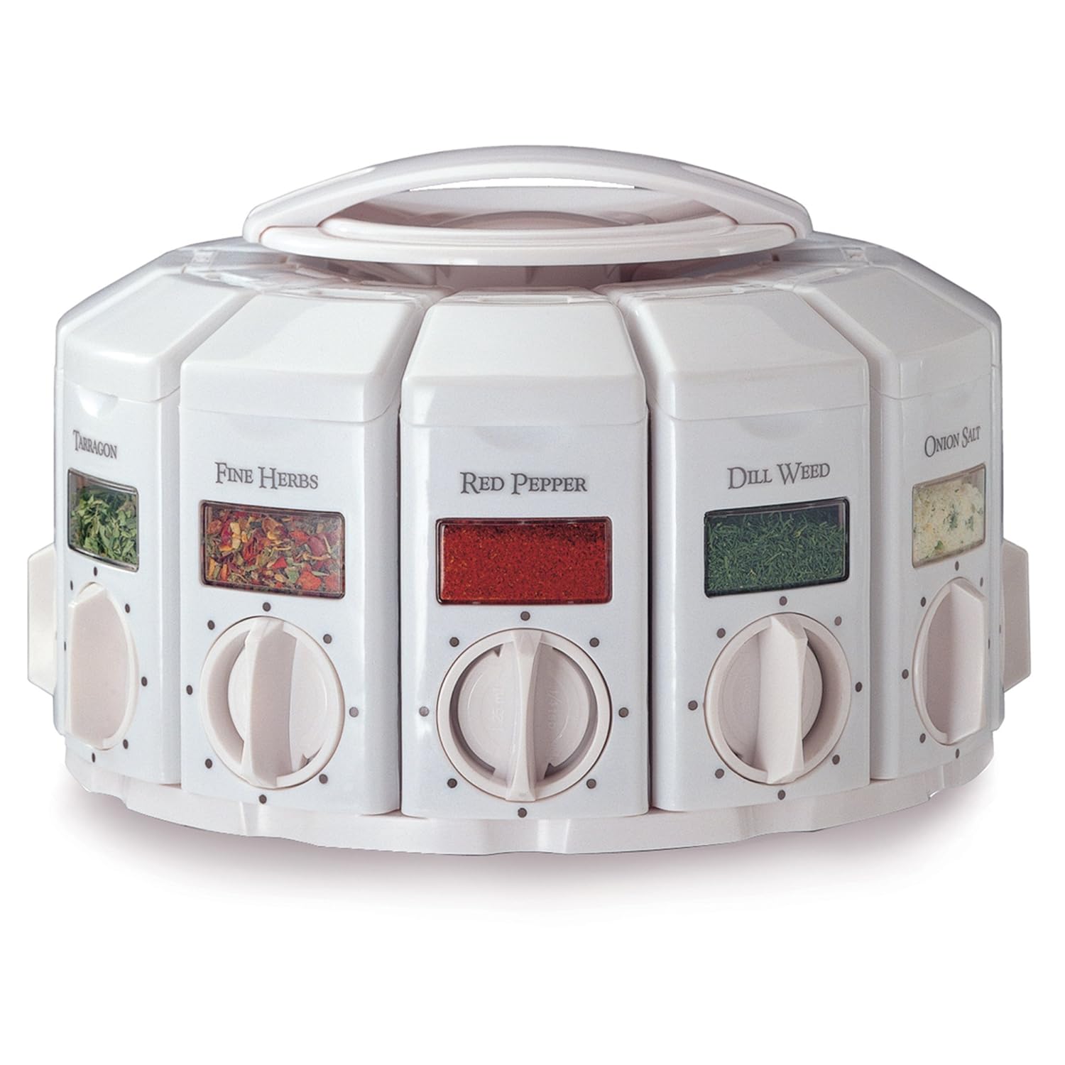 KitchenArt KitchenArt Auto-Measure Carousel 12 Canister White for Effortless Cooking and Precise Ingredient Measurement