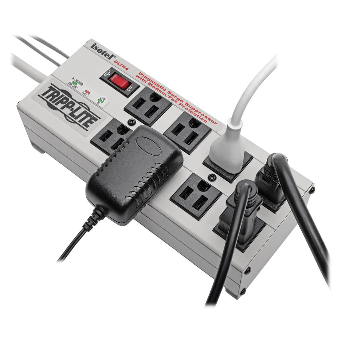 Tripp Lite Isobar 8 Outlet Surge Protector Power Strip with 12ft Cord Right Angled Plug and Lifetime Warranty - View 2 of 8