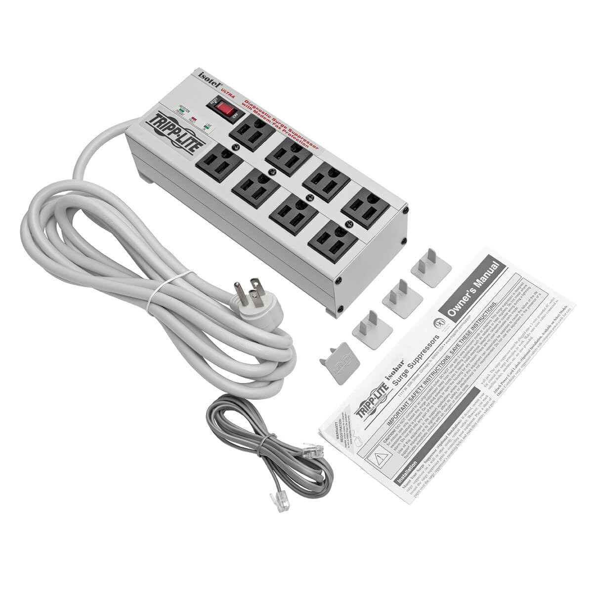 Tripp Lite Isobar 8 Outlet Surge Protector Power Strip with 12ft Cord Right Angled Plug and Lifetime Warranty - View 4 of 8