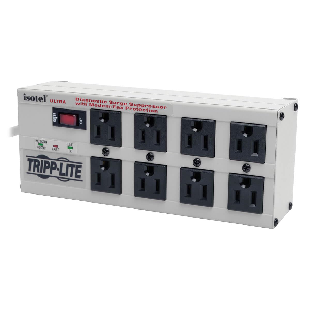 Tripp Lite Isobar 8 Outlet Surge Protector Power Strip with 12ft Cord Right Angled Plug and Lifetime Warranty