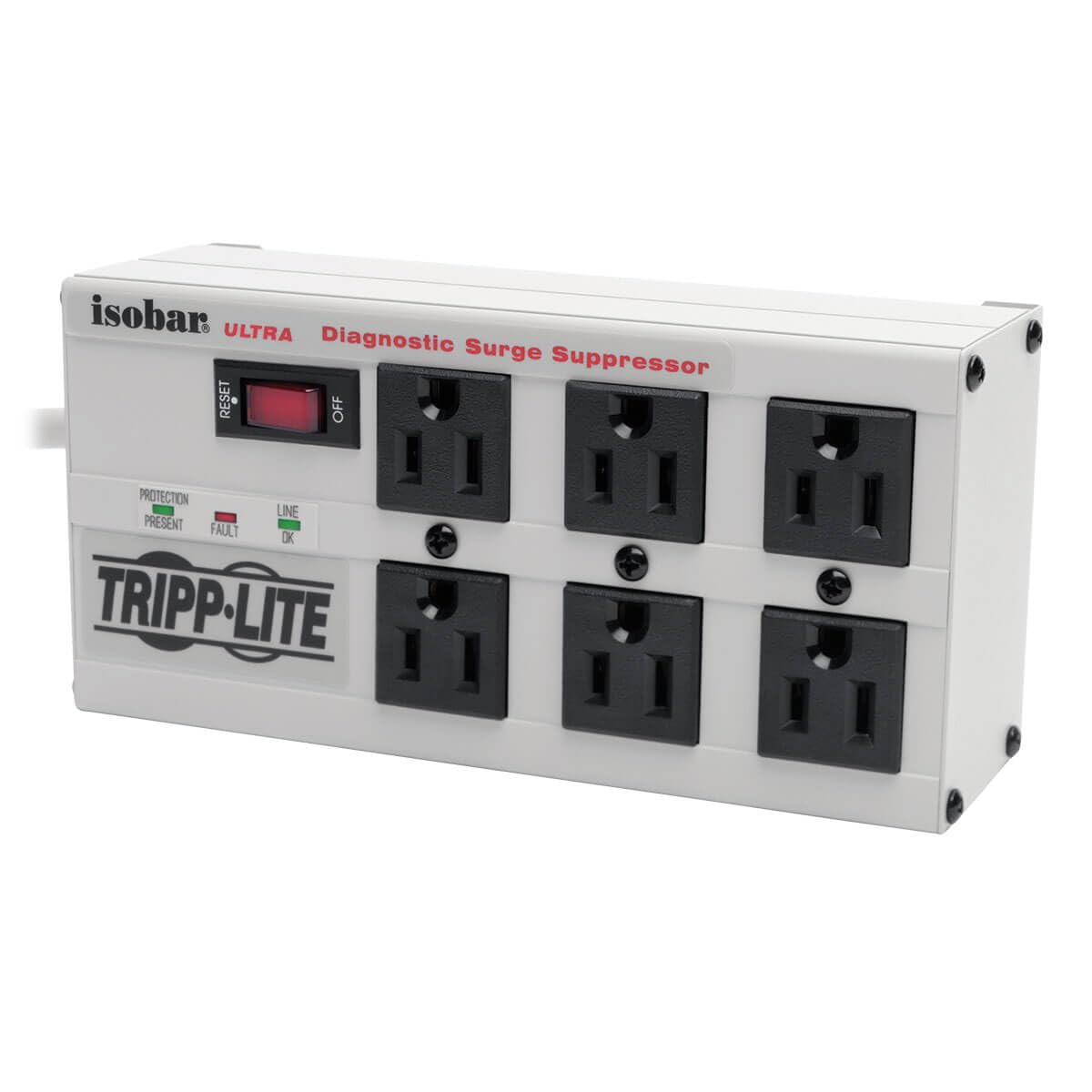 TRIPP LITE Tripp Lite ISOBAR6Ultra Surge Protector: 6 Outlet Power Strip with 6ft Cord & Right-Angle Plug - Lifetime Warranty & $50K Insurance