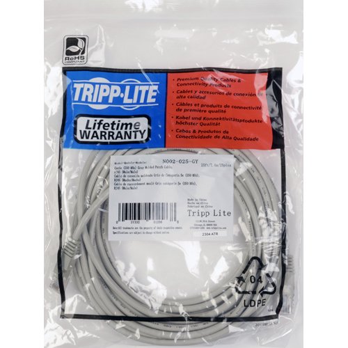 TRIPP LITE Tripp Lite Cat5e 350MHz 75-ft Molded Patch Cable (RJ45 M/M) - High-Speed Gray Ethernet Cable - View 4 of 4