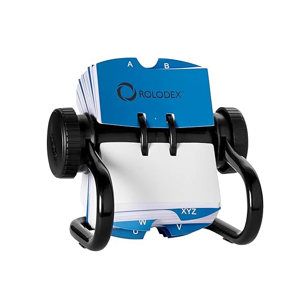 Rolodex Rolodex Open Metal Single Rotary File 2 1/4 x 4 500 Cards Black for Organized Storage and Easy Access