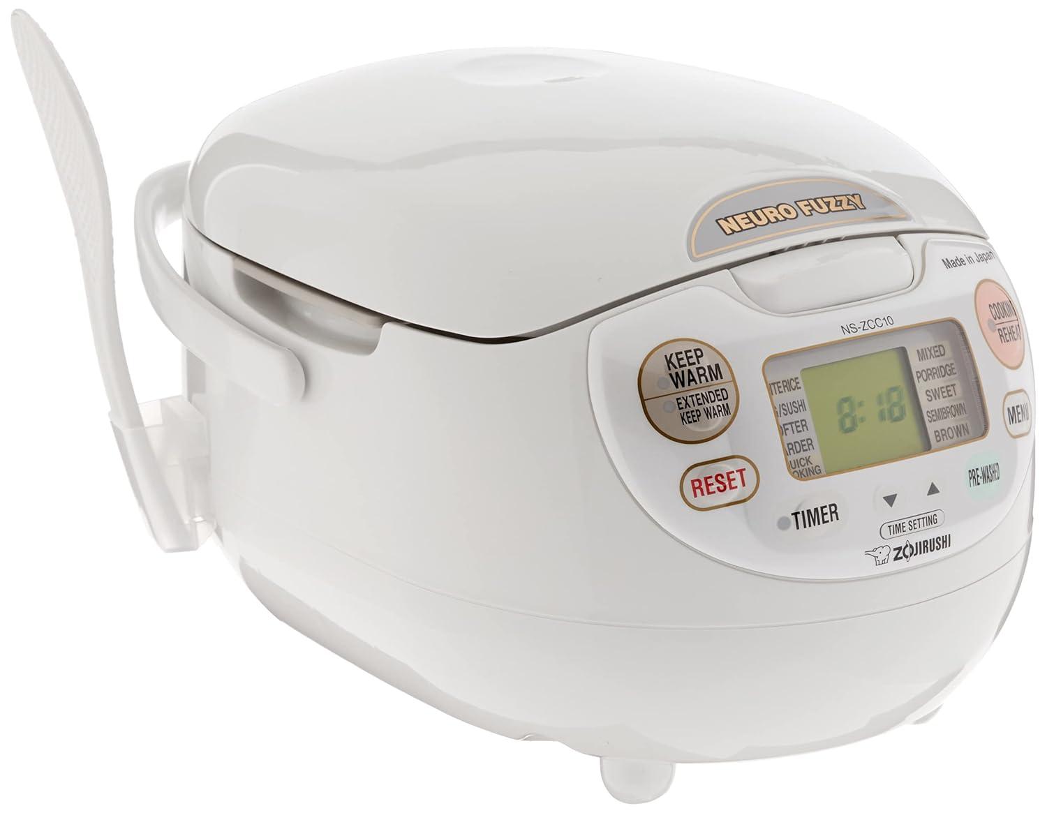 Zojirushi Zojirushi NS-ZCC10 5-1/2 Cup Neuro Fuzzy Rice Cooker and Warmer Premium White for Perfect Rice Every Time