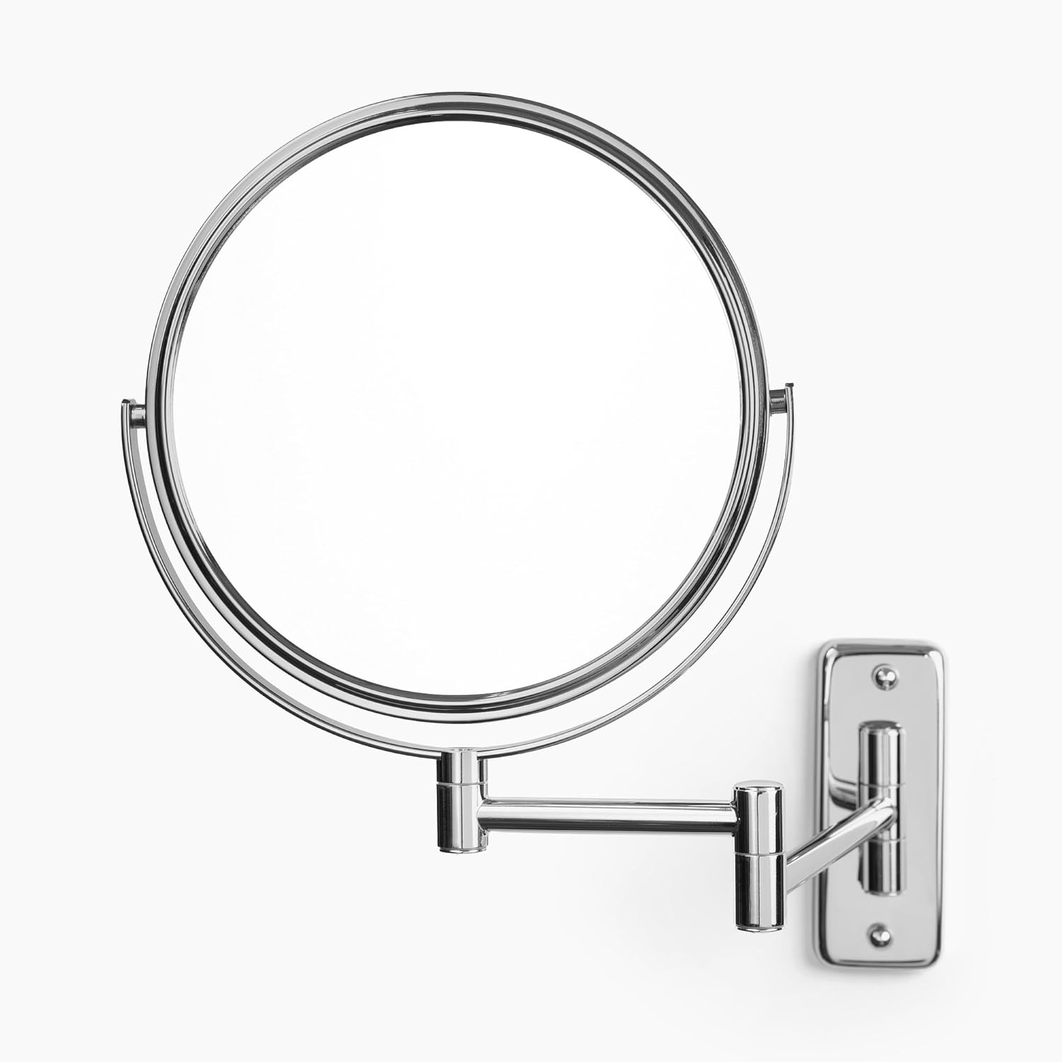 JERDON JERDON Two-Sided Wall Mounted Makeup Mirror 5X Magnification 8 Inch Chrome Finish Model JP7506CF