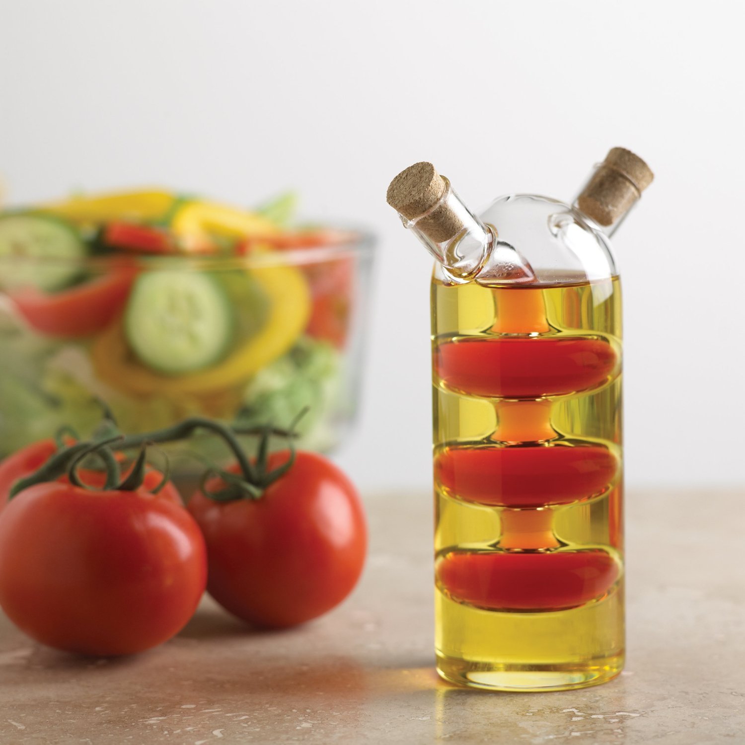 Fox Run Fox Run 7053 Clear Bubble Design Oil and Vinegar Bottle for Stylish Kitchen Storage - View 2 of 3