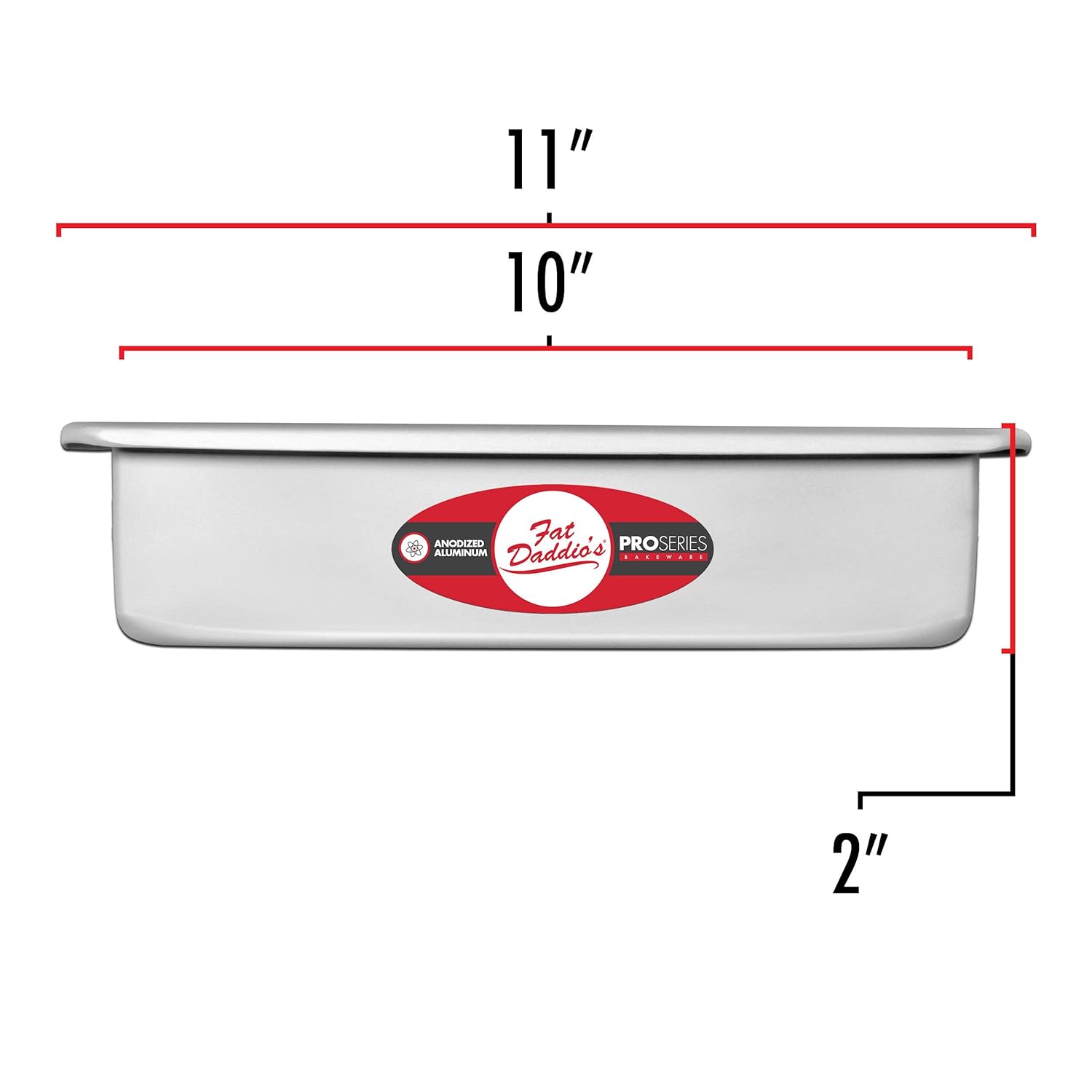 Fat Daddio's Fat Daddio's 10x2 Inch Anodized Aluminum Square Cake Pan for Perfect Baking - View 2 of 9