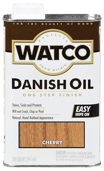 Watco RUST-OLEUM Watco Danish Oil Finish Quart - Cherry Wood, 2 lbs | Premium Wood Care
