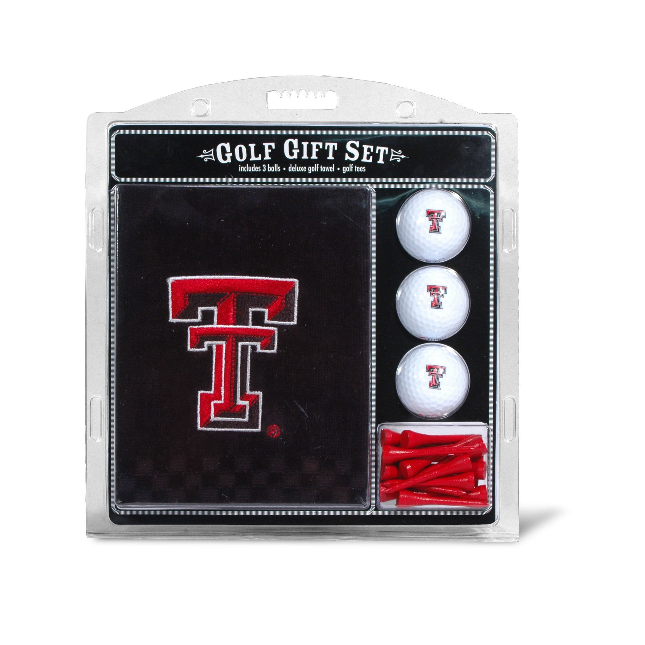 Team Golf Texas Tech Red Raiders Golf Gift Set: Embroidered Towel, 3 Balls & 14 Tees - Perfect for NCAA Fans!