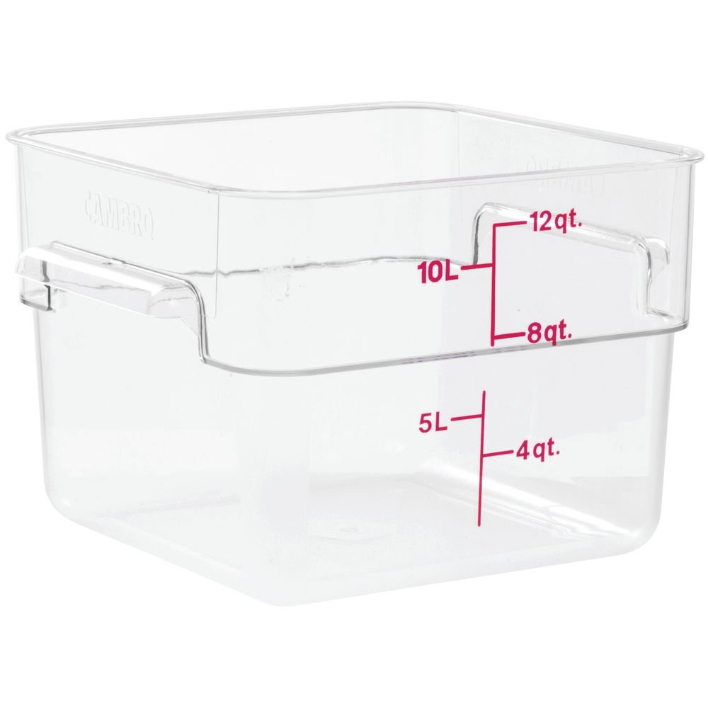Cambro Cambro 12SFSCW135 Camwear 12 Quart Polycarbonate Square Food Storage Container for Kitchen Organization - View 2 of 6