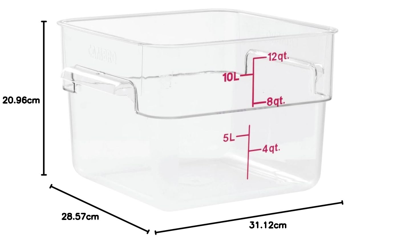 Cambro Cambro 12SFSCW135 Camwear 12 Quart Polycarbonate Square Food Storage Container for Kitchen Organization - View 4 of 6
