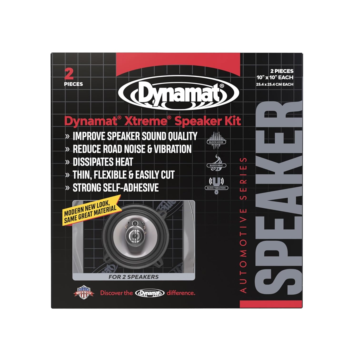 Dynamat Dynamat Xtreme Sound Deadening Car Insulation Speaker Pack Pre Cut Noise Dampening Kit Easy Self Adhesive Install 2 Sheets 10x10 Each