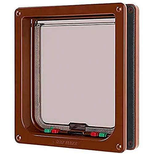 Cat Mate Cat Mate Large 4-Way Cat Door for Big Cats & Small Dogs - Durable Magnetic Flap in Brown