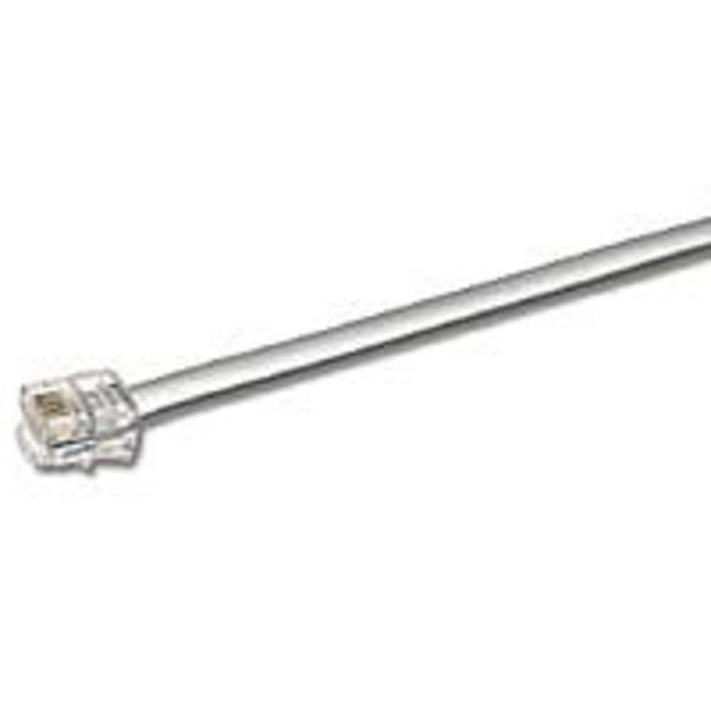 C2G 50 Foot Straight Wired Modular Telephone Cable RJ12 6P6C Silver High Quality Connection