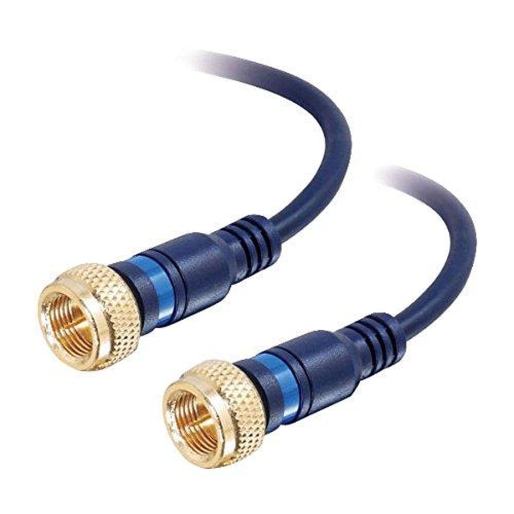 C2G 40003 Velocity Mini Coax F Type Coaxial Cable Blue 1.5 Feet 0.45 Meters High Quality Connection