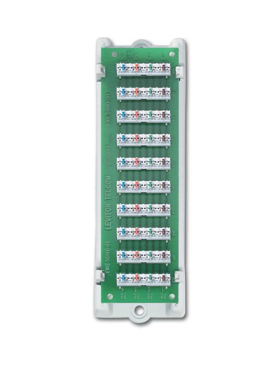 Leviton 47689-B 1x9 Bridged Telephone Module with Bracket - White | High-Quality Connectivity Solution