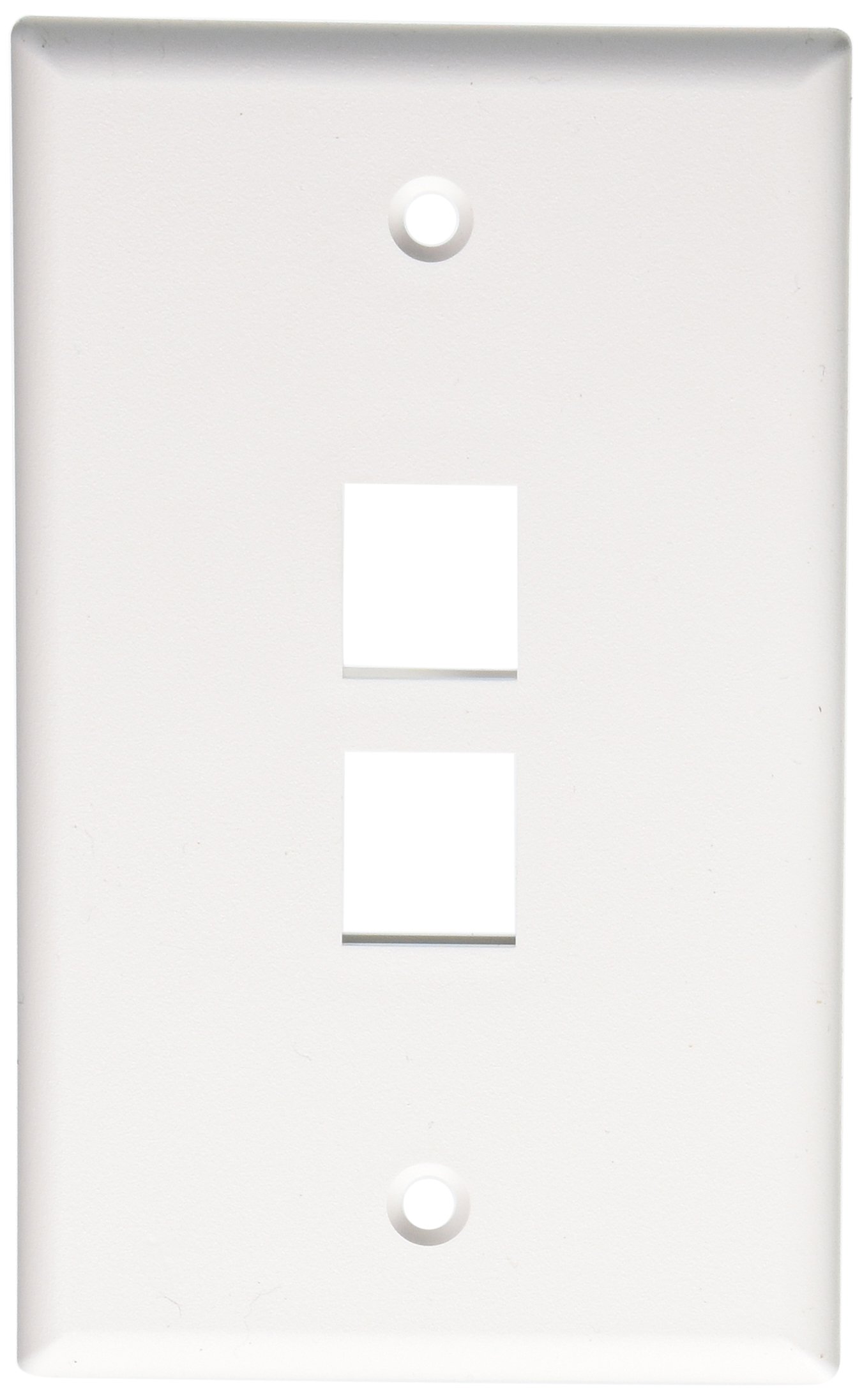 Leviton Leviton 41080-2WP Quickport Wallplate - Single Gang 2-Port White for Easy Connectivity