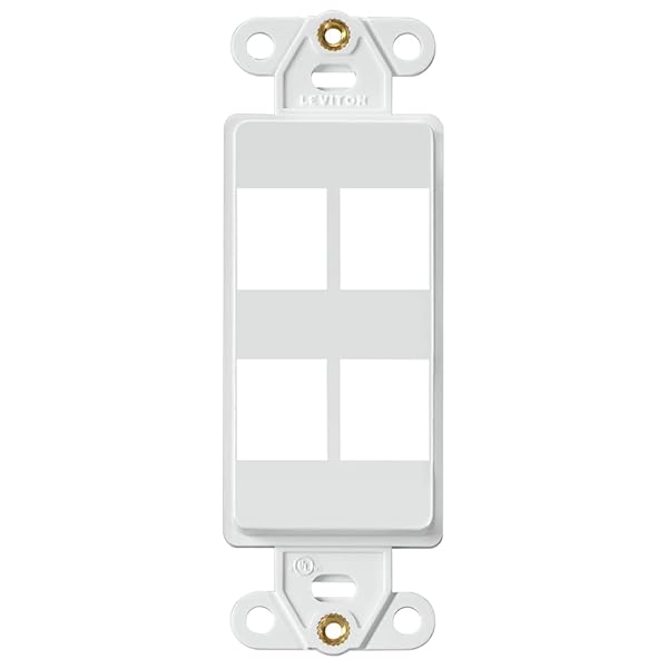 Leviton Leviton 41644-W QuickPort Decora Insert: 4-Port White Wall Plate for Easy Connectivity