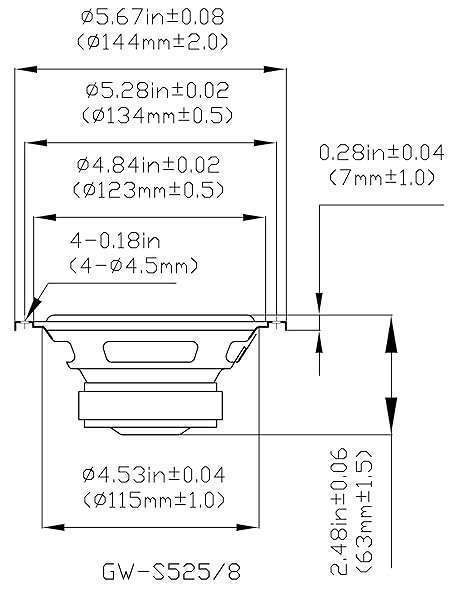 Goldwood Sound, Inc. "Goldwood GW-S525/8 5.25" Poly Cone Woofer - 130W 8 Ohm Replacement Speaker in Black" - View 5 of 5