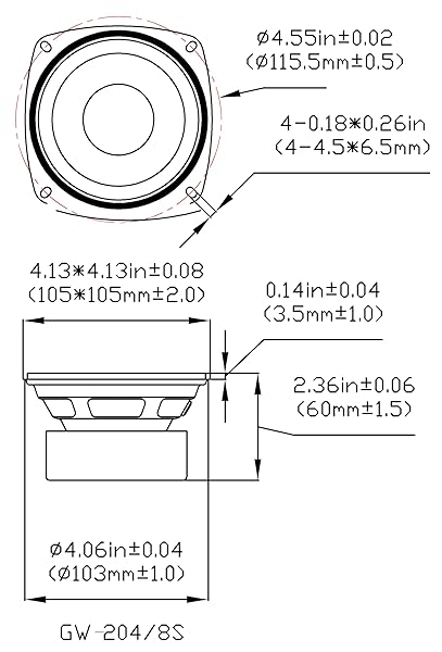 Goldwood Sound, Inc. "Goldwood Sound GW-204/8S 4" Shielded Woofer - 70 Watt 8 Ohm Replacement Speaker" - View 7 of 7