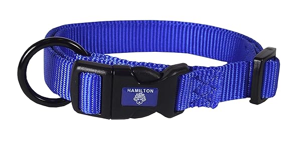 Hamilton "Shop Hamilton Adjustable Nylon Dog Collar - Blue, 1" x 18-26" for Comfort & Style" - View 3 of 4