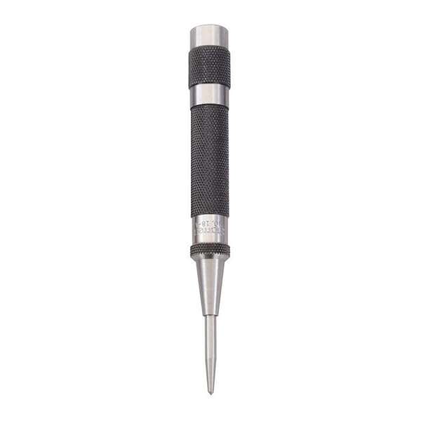 Starrett "Starrett 18A Steel Automatic Center Punch - Adjustable Stroke, 5" Length, Lightweight Knurled Handle"