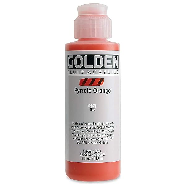 Golden Fl Acrylic 4oz Pyrrole Orange - Vibrant Paint for Artists & Crafters