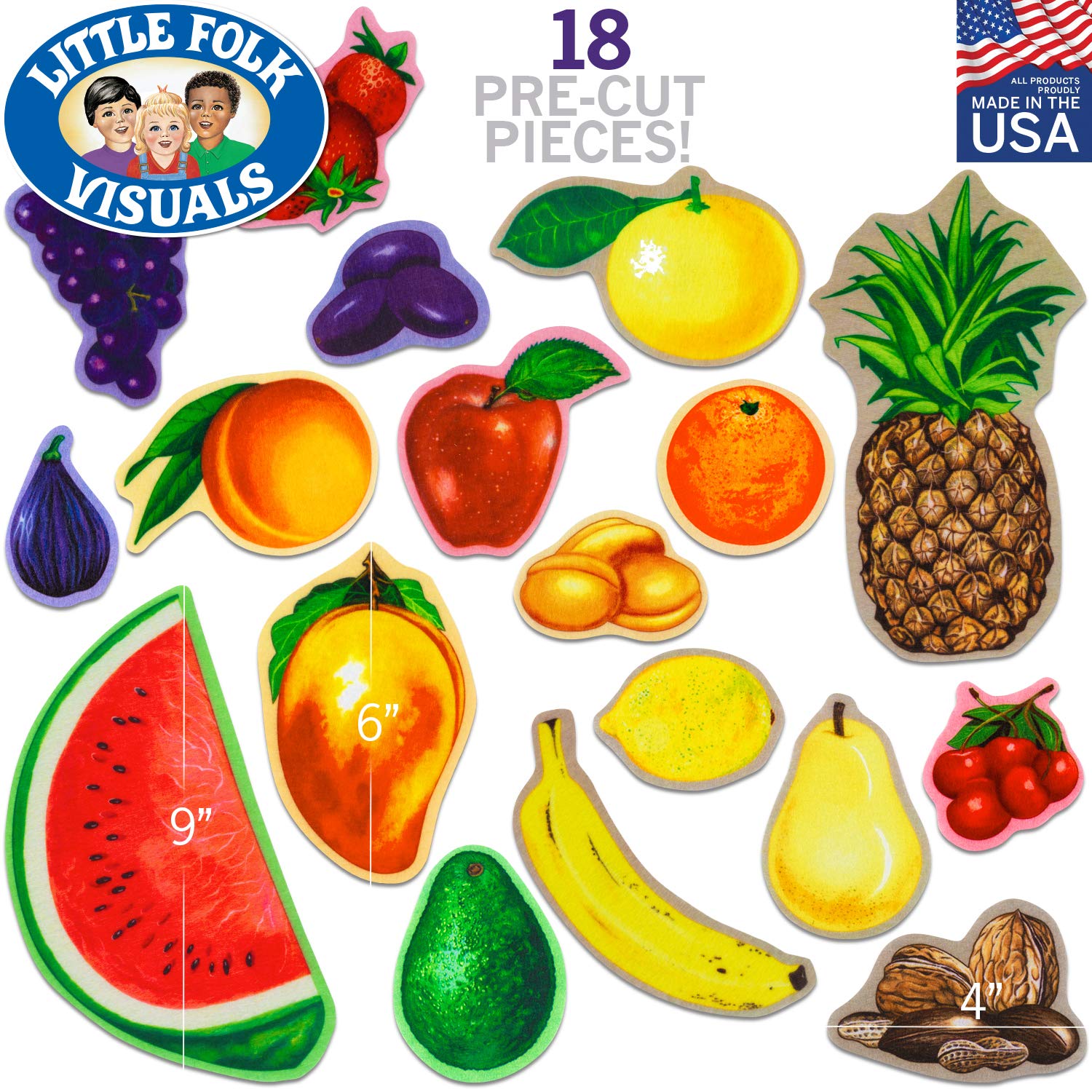 Little Folk Visuals Little Folk Visuals Fruits and Nuts Precut Flannel Felt Board Figures 18 Pieces Set for Creative Play and Learning - View 2 of 5