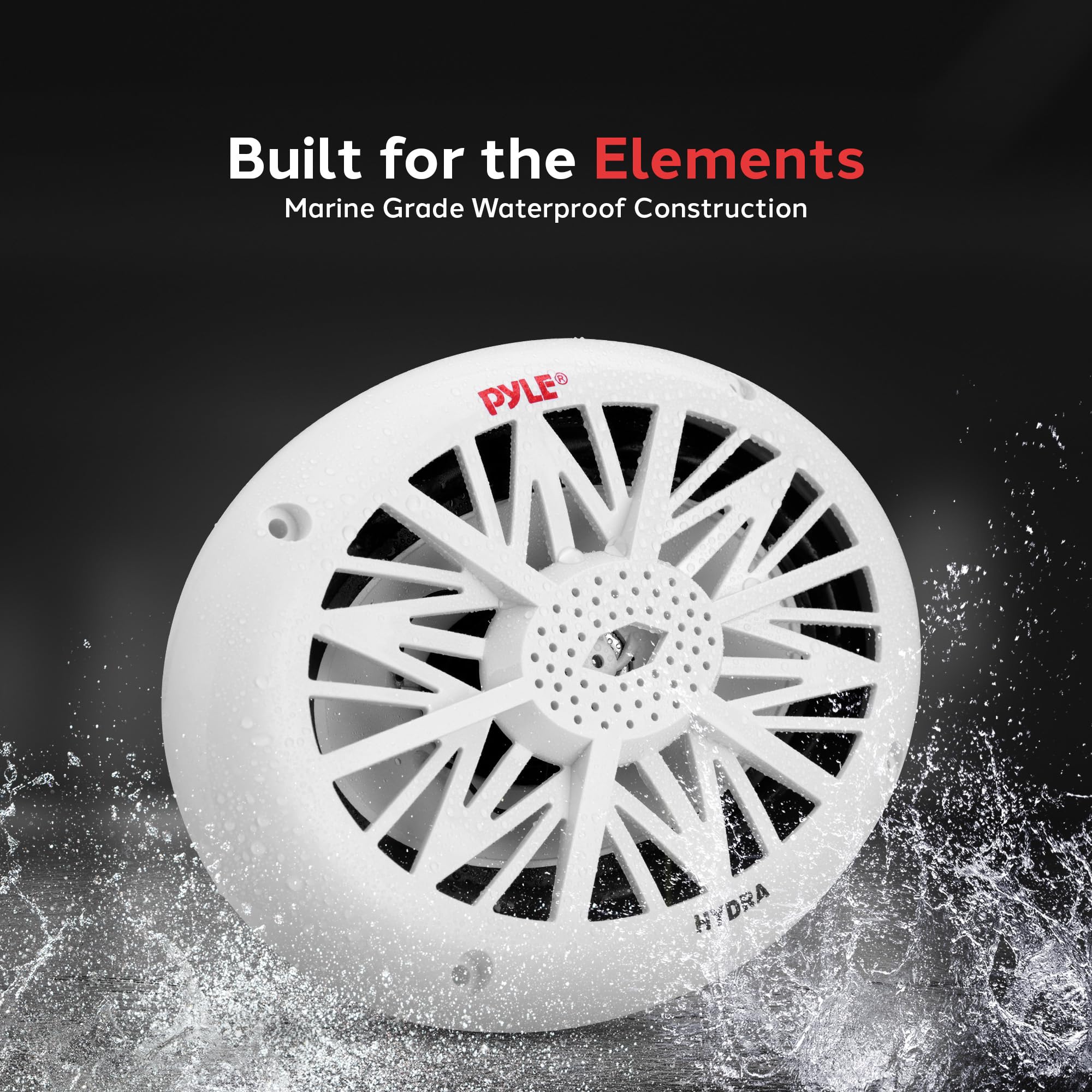 Pyle Dual 6x9 Water Resistant Marine Speakers 2 Way Full Range Stereo Sound 260 Watt White Pair - View 6 of 7