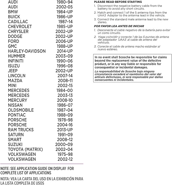 Scosche SCOSCHE UAA3 Multi-Vehicle Antenna Adapter: Universal Fit & Easy Installation - View 9 of 11
