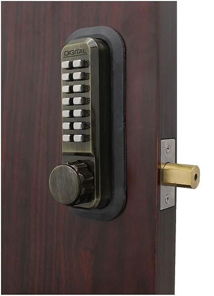 Lockey USA Shop Antique Brass Digital Deadbolt: Adjustable Security Solution for Your Home
