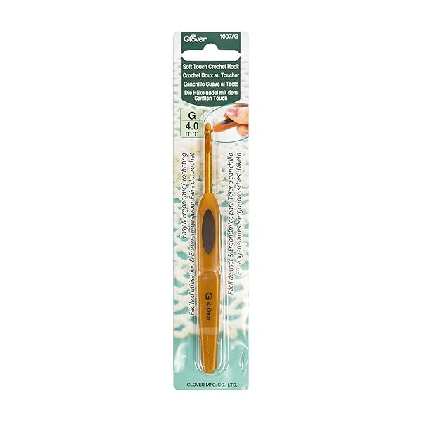 Clover Shop Clover Soft Touch Crochet Hook 4.00mm - Multicolor for Comfortable Crocheting