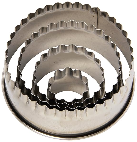 Ateco Buy Ateco Fluted Edge Round Cutters Set - 4 Graduated Stainless Steel Sizes for Perfect Baking