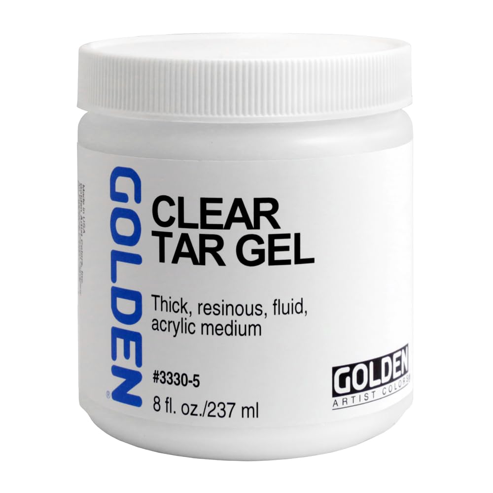 Clear Tar Gel by GOLDEN - 8 oz Professional Acrylic Gel Medium for Artists
