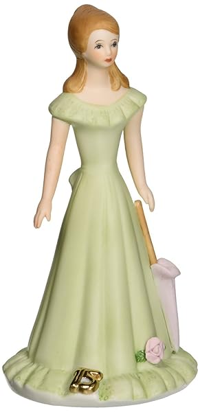 Enesco Growing Up Girls Â“Brunette Age 15Â” Porcelain Figurine, 7Â” Green