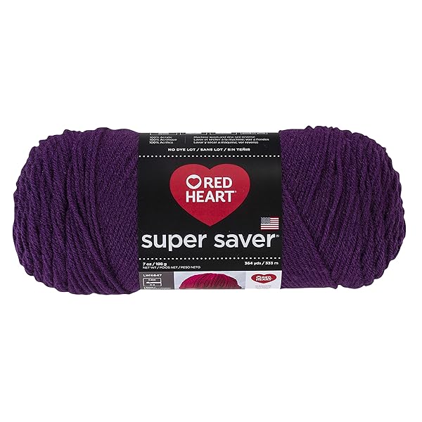 Red Heart Buy RED HEART Dark Orchid Super Saver Yarn - Premium Quality for Knitting & Crochet Projects - View 2 of 9