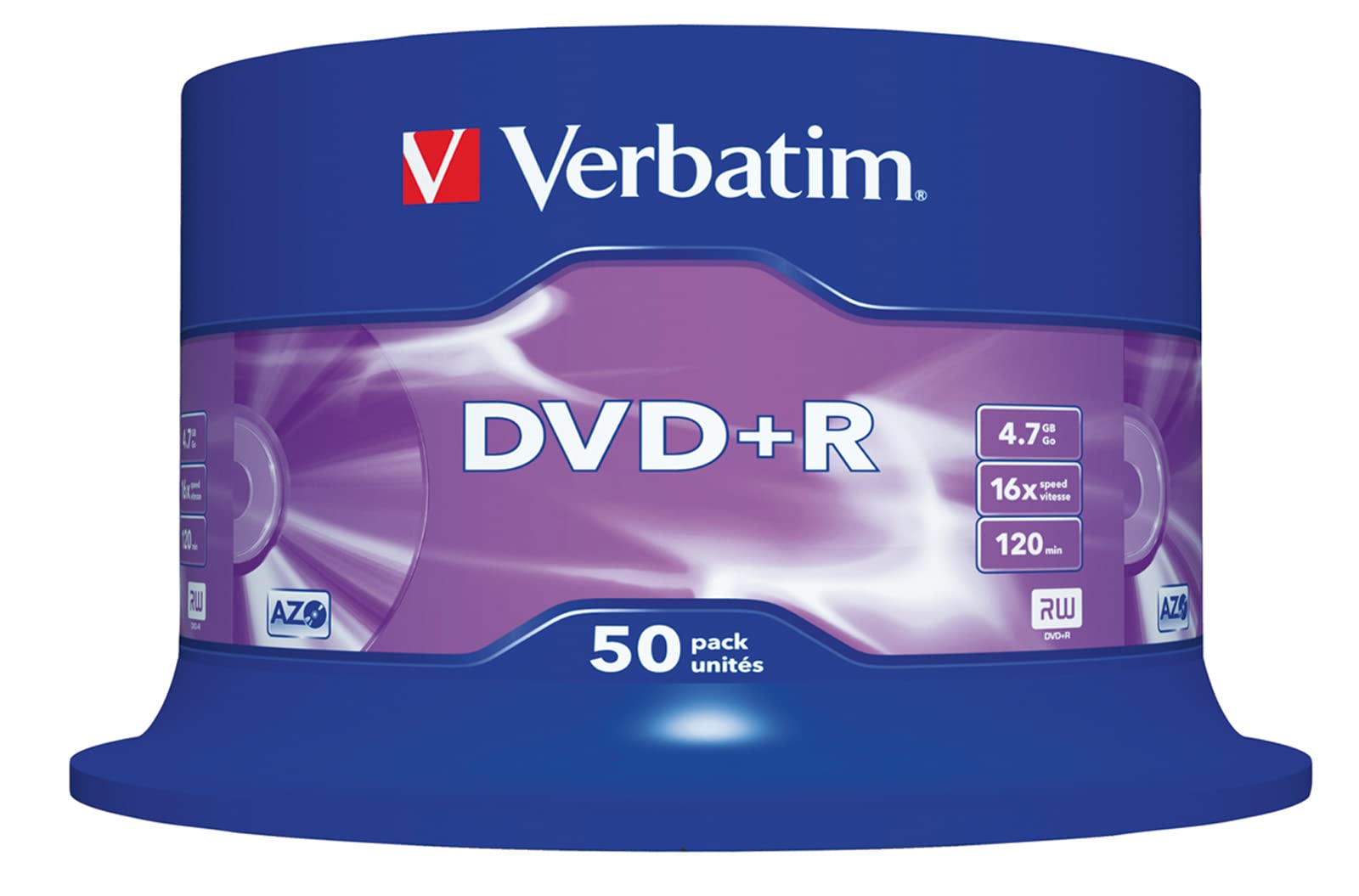 Verbatim Buy Verbatim 43550 4.7GB 16x DVD+R Matt Silver - 50 Pack Spindle for High-Quality Storage