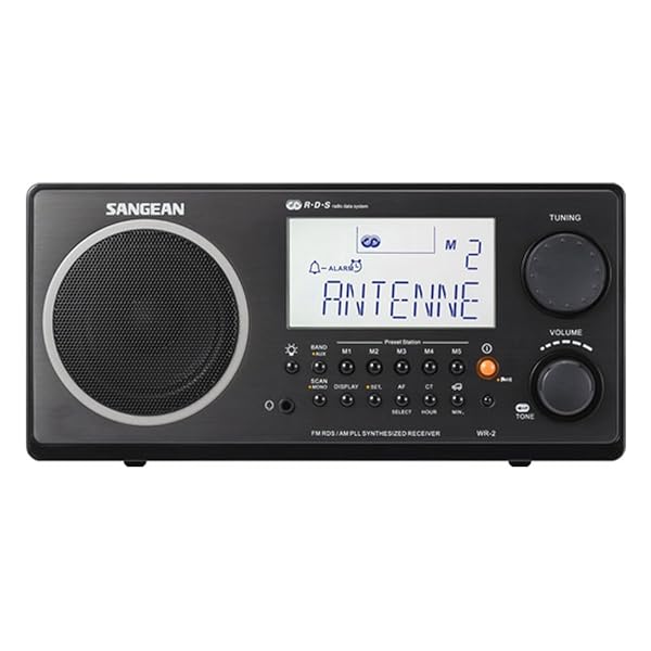 Sangean Buy Sangean WR-2 AM/FM-RBDS Digital Tuning Radio - Stylish Wooden Cabinet in Black - View 4 of 10