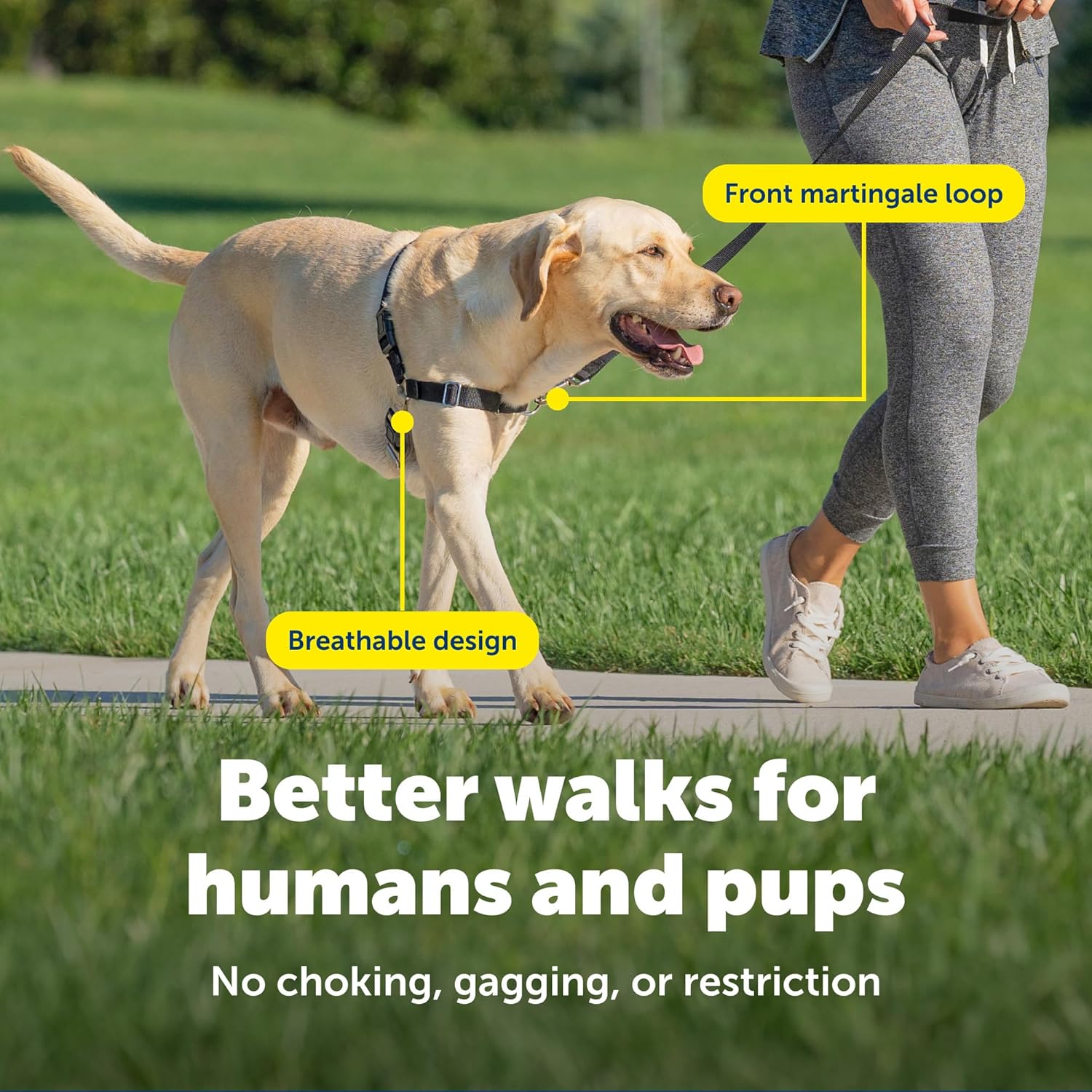 PetSafe PetSafe Easy Walk No Pull Dog Harness for Large Dogs Black Silver Control Leash Manners Prevent Pulling on Walks - View 5 of 9