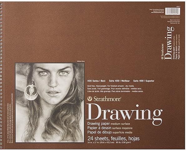 "Strathmore 400 Series Drawing Pad 14"x17" - Ivory/Cream | Perfect for Artists & Sketching"