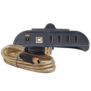 GoldX GXSU-104 PowerCore 4-port USB Hub High-Speed Data Transfer and Charging Solution for Multiple Devices - View 3 of 3